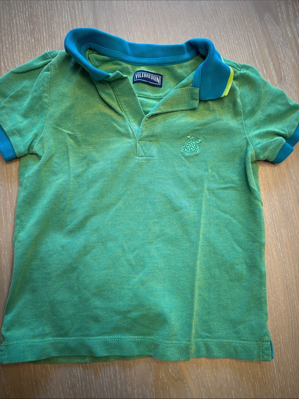 Vilebrequin Boys Green Polo with Teal Trim